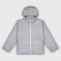 Женская ветровка Красно-синие фигуры на белом фоне