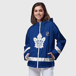 Ветровка с капюшоном женская Торонто Мейпл Лифс хоккей, цвет: 3D-белый — фото 2