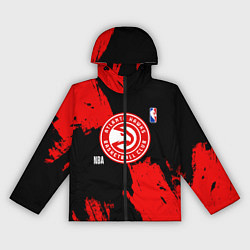 Ветровка с капюшоном женская Atlanta Hawks black and red, цвет: 3D-черный