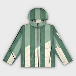 Ветровка с капюшоном женская Зеленые полосы, цвет: 3D-черный