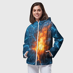 Ветровка с капюшоном женская Взрыв из объемных плит, цвет: 3D-белый — фото 2