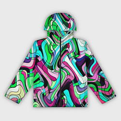 Женская ветровка Зелёно-розовый искажённая абстракция