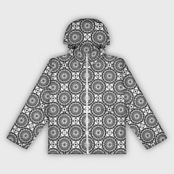 Ветровка с капюшоном женская Черно белый кружевной узор, цвет: 3D-белый