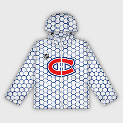 Ветровка с капюшоном женская Монреаль Канадиенс - белые соты, цвет: 3D-белый