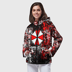Ветровка с капюшоном женская Амбрелла текстура хаоса, цвет: 3D-черный — фото 2