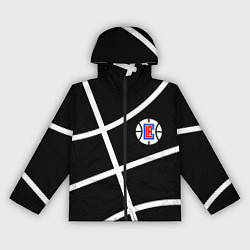 Женская ветровка Клипперс - текстура черного мяча