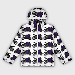 Ветровка с капюшоном женская The motorcycle is dark purple, цвет: 3D-белый