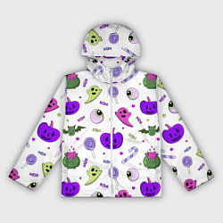 Женская ветровка Halloween purple pumpkin pattern