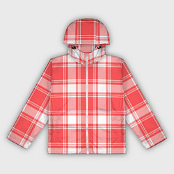 Ветровка с капюшоном женская Checked red white, цвет: 3D-белый