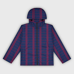 Ветровка с капюшоном женская Color blue cage pink stripes, цвет: 3D-черный