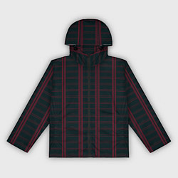 Ветровка с капюшоном женская Color dark cage red stripes, цвет: 3D-черный