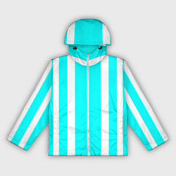 Ветровка с капюшоном женская Color blue white stripes, цвет: 3D-белый