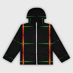 Ветровка с капюшоном женская Color black green orange stripes, цвет: 3D-белый