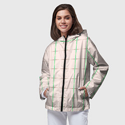 Ветровка с капюшоном женская Color white stripes, цвет: 3D-черный — фото 2