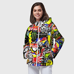 Ветровка с капюшоном женская Monster energy брендовый стиль, цвет: 3D-белый — фото 2
