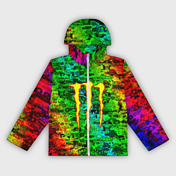 Ветровка с капюшоном женская Монстер энерджи стикеры, цвет: 3D-белый