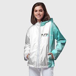 Ветровка с капюшоном женская Shepard N7 -- галлюцинации, цвет: 3D-белый — фото 2