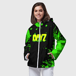Ветровка с капюшоном женская Dayz кислотное краски логотип, цвет: 3D-белый — фото 2