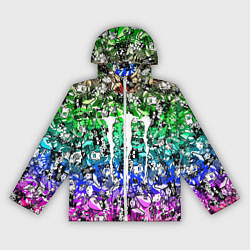 Ветровка с капюшоном женская Monster energy стикеры, цвет: 3D-белый