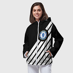 Ветровка с капюшоном женская Chelsea geometry sport, цвет: 3D-белый — фото 2