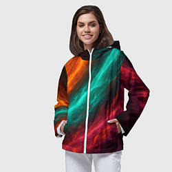 Ветровка с капюшоном женская Разноцветное движение, цвет: 3D-белый — фото 2