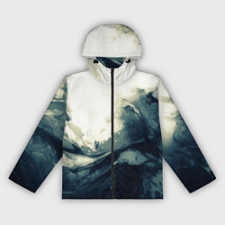 Женская ветровка Чёрно-синие абстрактные краски