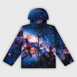 Ветровка с капюшоном женская Фантастический космос звёзды и туманности, цвет: 3D-черный