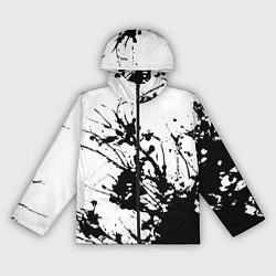 Женская ветровка Чёрная взрывная краска на белом