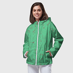 Ветровка с капюшоном женская Color green brown, цвет: 3D-белый — фото 2