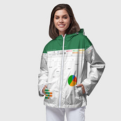 Ветровка с капюшоном женская Таблица с ошибками - текстура, цвет: 3D-белый — фото 2