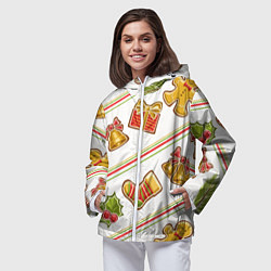 Ветровка с капюшоном женская Рождественский дух, цвет: 3D-белый — фото 2