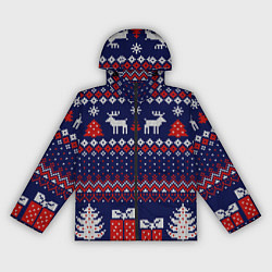 Женская ветровка Новогодний вязаный паттерн