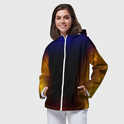 Ветровка с капюшоном женская Color black red blue, цвет: 3D-белый — фото 2