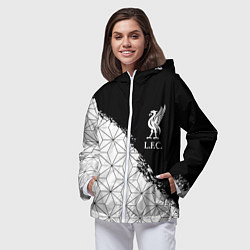 Ветровка с капюшоном женская Liverpool краски текстура геометрия, цвет: 3D-белый — фото 2