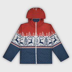 Женская ветровка Вязаный узор с оленями