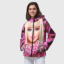 Ветровка с капюшоном женская Барби, цвет: 3D-черный — фото 2