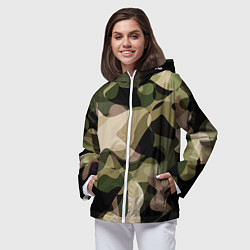 Ветровка с капюшоном женская Камуфляж, цвет: 3D-белый — фото 2