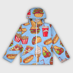 Ветровка с капюшоном женская Еда, цвет: 3D-белый