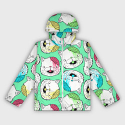 Ветровка с капюшоном женская Drop Dead: Kitty Heads, цвет: 3D-белый