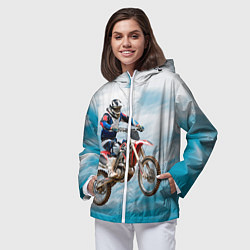 Ветровка с капюшоном женская Эндуро, цвет: 3D-белый — фото 2