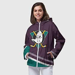 Ветровка с капюшоном женская Anaheim Ducks Selanne, цвет: 3D-белый — фото 2