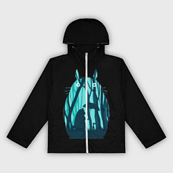 Ветровка с капюшоном женская Тоторо в лесу, цвет: 3D-белый